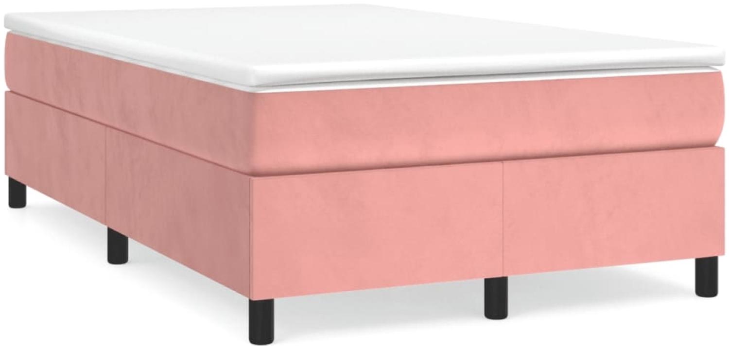 vidaXL Boxspringbett mit Matratze Rosa 120x190 cm Samt 3269708 Bild 1