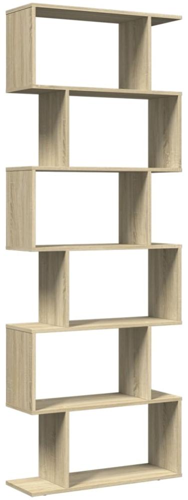 vidaXL Raumteiler-Bücherregal 6 Etagen Sonoma-Eiche 70x24x193 cm 858086 Bild 1