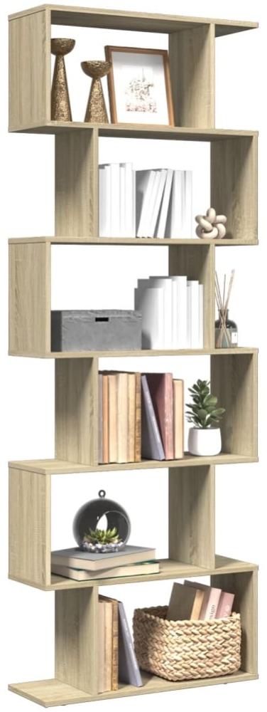 vidaXL Raumteiler-Bücherregal 6 Etagen Sonoma-Eiche 70x24x193 cm 858086 Bild 1