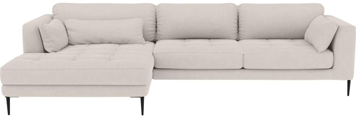 TRENDMANUFAKTUR Ecksofa Luzi, wahlweise mit Schlaffunktion und Bettkasten bestellbar, L-Form, Designsofa mit tollem Sitzkomfort, Metallfüße schwarz, Breite 280 cm Bild 1