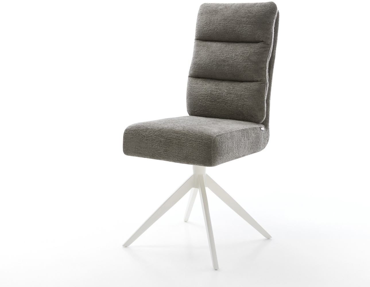 Drehstuhl Pela-Flex Bouclé Soft Schlamm Kreuzgestell breit Weiß 360° drehbar Wippfunktion Taschenfederkern Bild 1