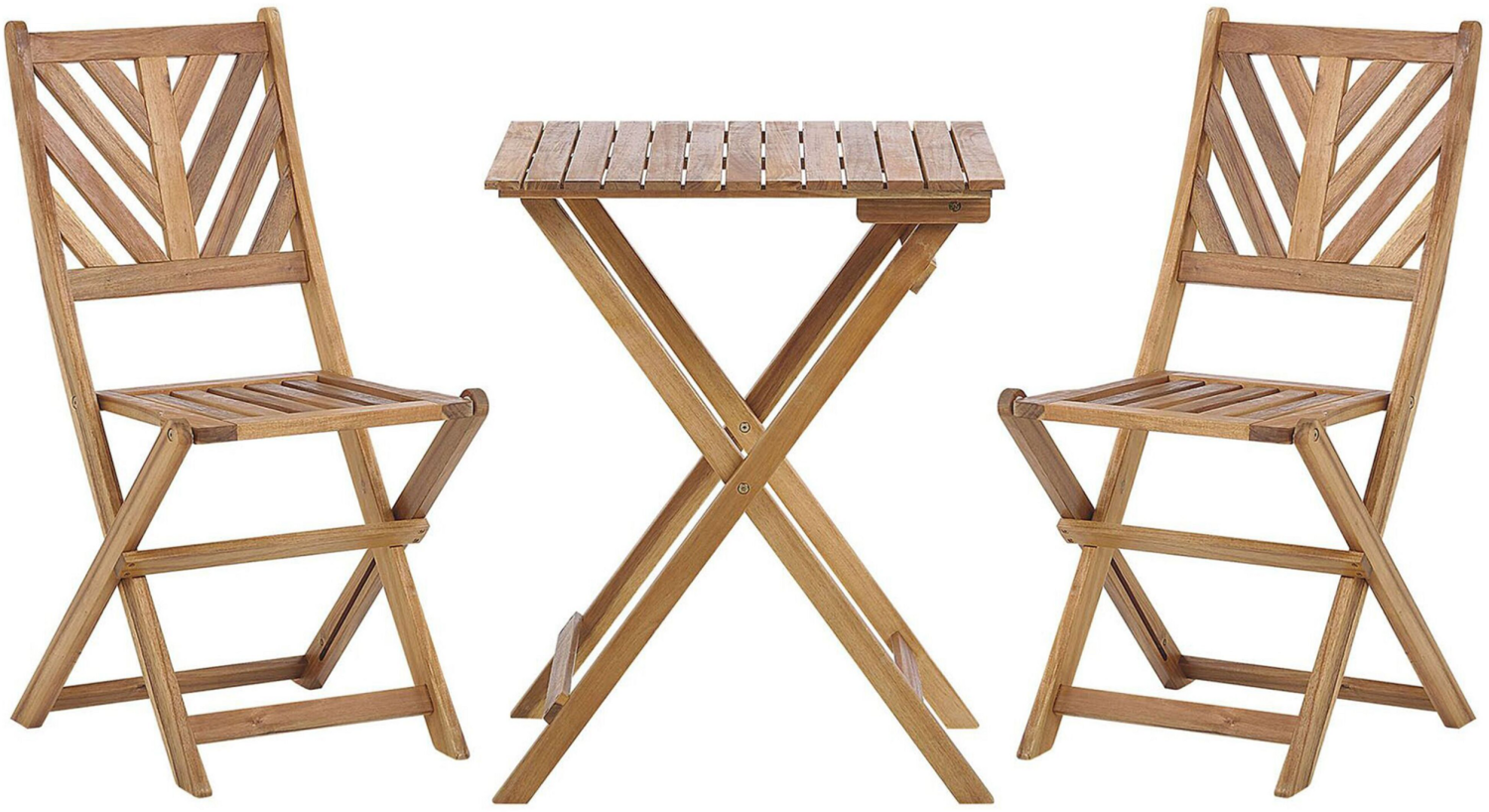 Bistro Set Holz Heller Holzfarbton TERNI Bild 1