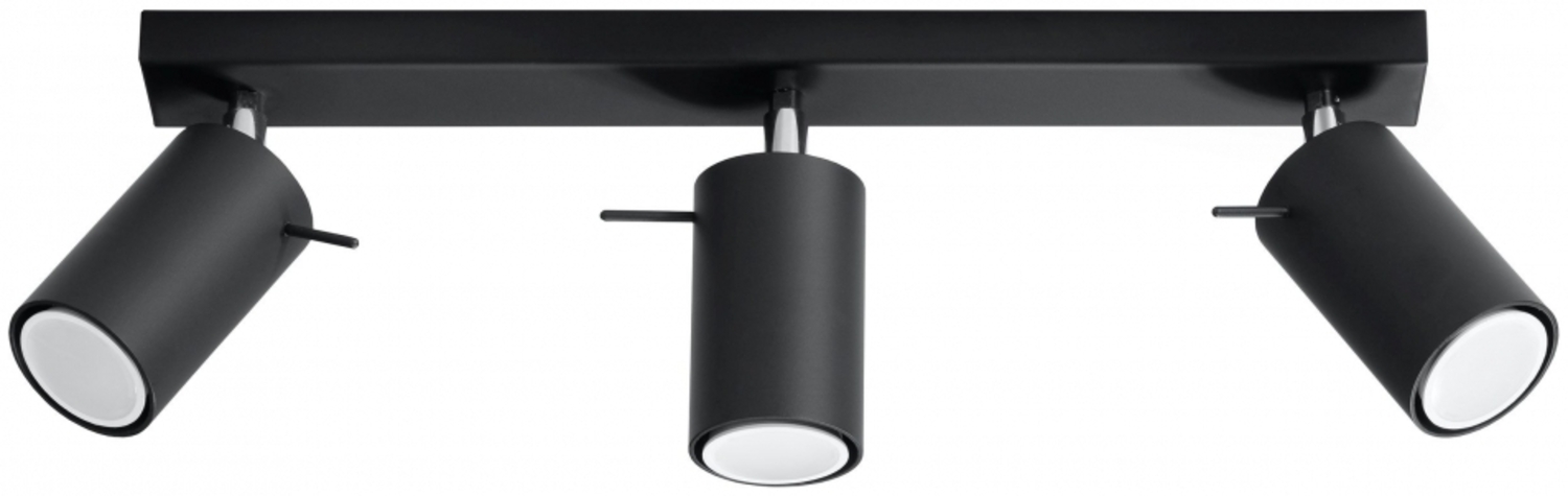 Deckenleuchte, Stahl, schwarz, Spots verstellbar, L 45 cm Bild 1