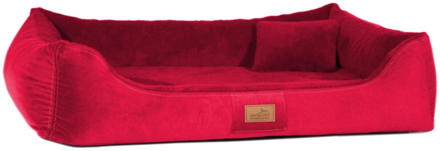FLOYD Velours-Plüsch Orthopädisches Hundebett - 150x100cm, 04 Dunkelrot Bild 1