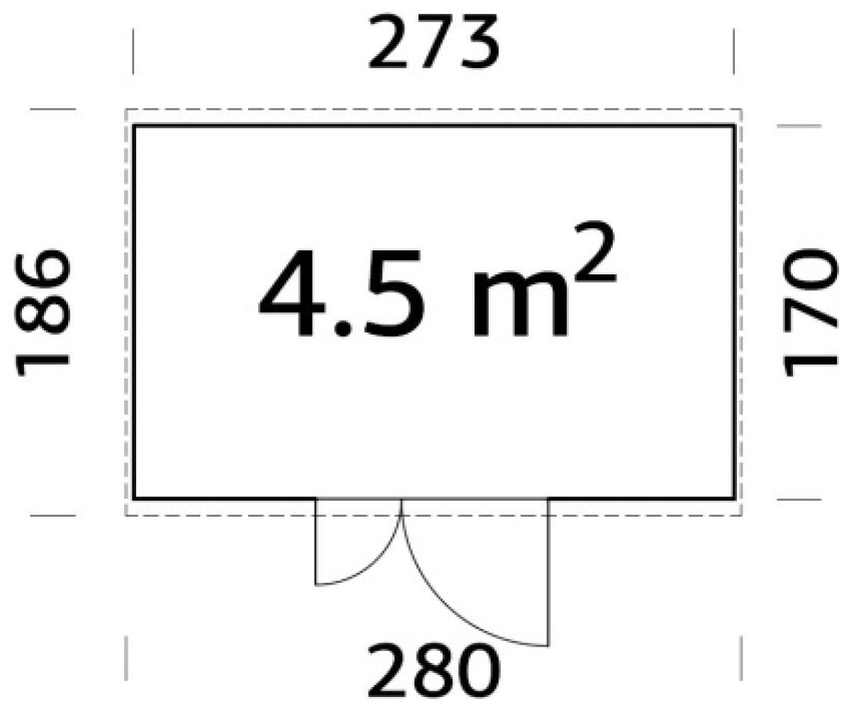 Palmako Gerätehaus Leif 4,5 m² : Transparent tauchgrundiert : Basic Bild 1