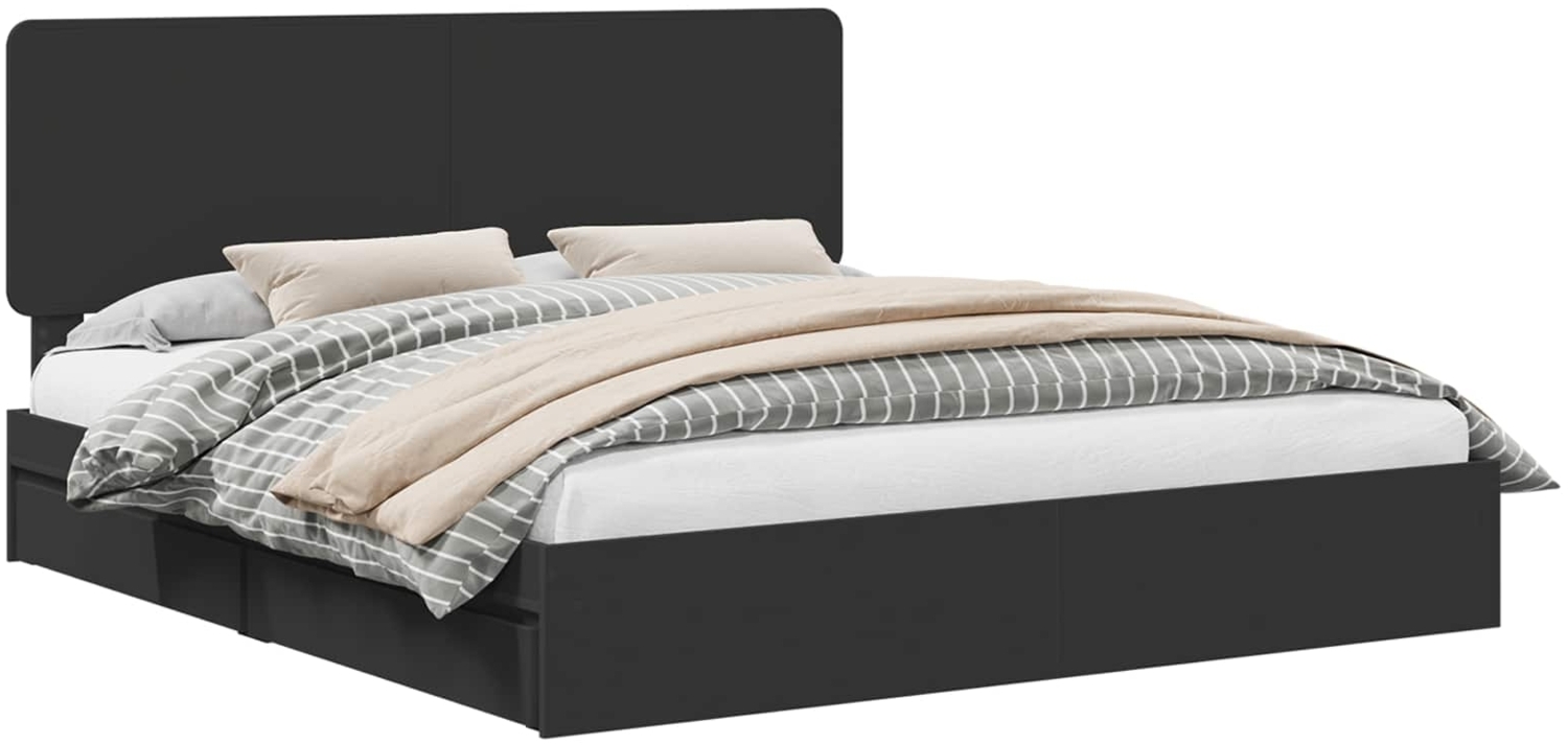 vidaXL Aufbewahrungsbett Schwarz 200x200 cm Holzwerkstoff 3412652 Bild 1