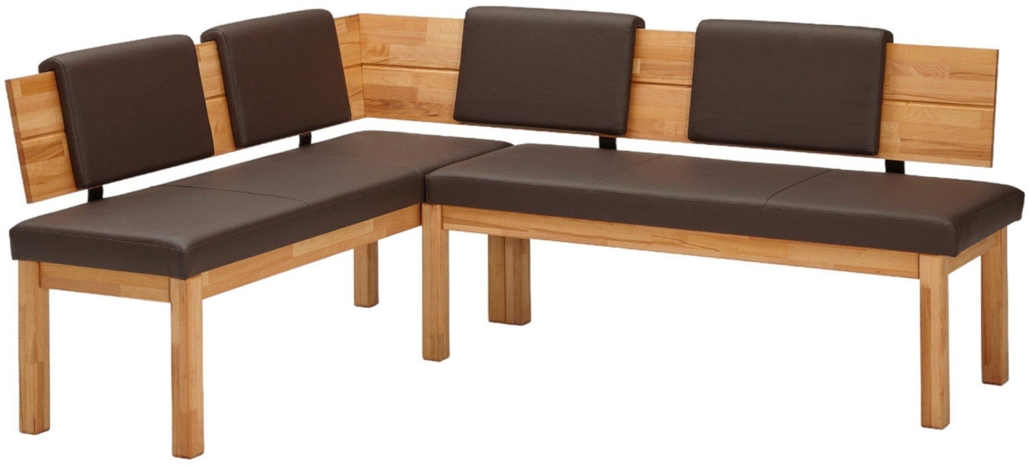 Eckbank Damita aus Massivholz 155 x 194 x 84 Sitzbank massiv Kernbuche geölt/Dunkelbraun 12182-155194 Bild 1