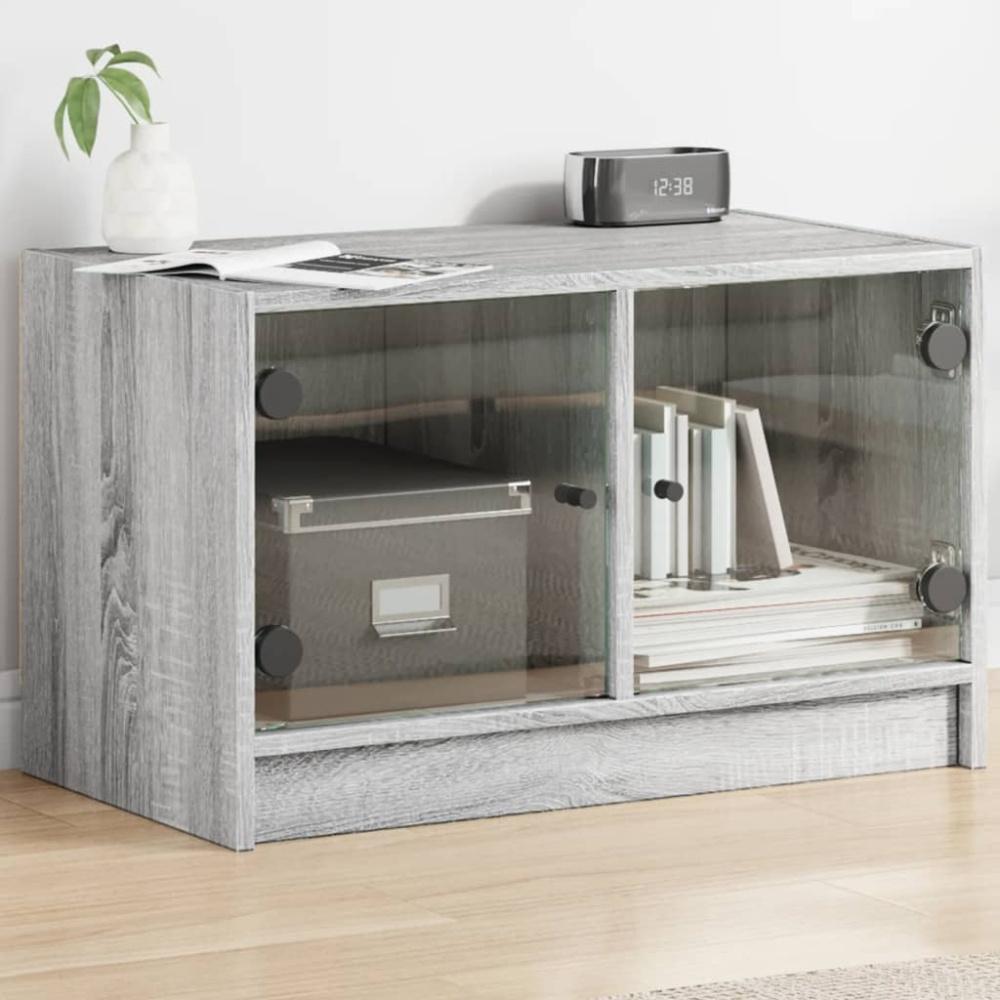 vidaXL TV-Schrank mit Glastüren Grau Sonoma 68x37x42 cm 836362 Bild 1