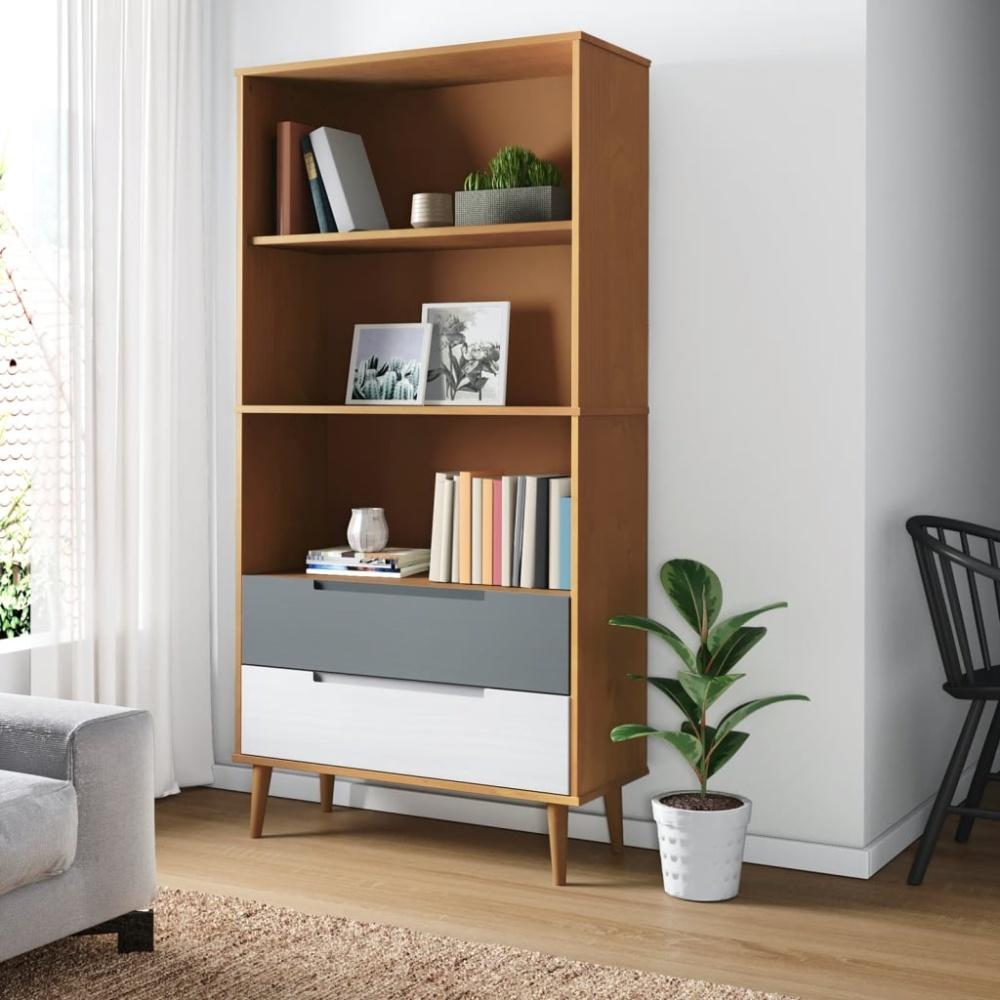 vidaXL Bücherregal MOLDE Braun 85x35x170,5 cm Massivholz Kiefer 350540 Bild 1