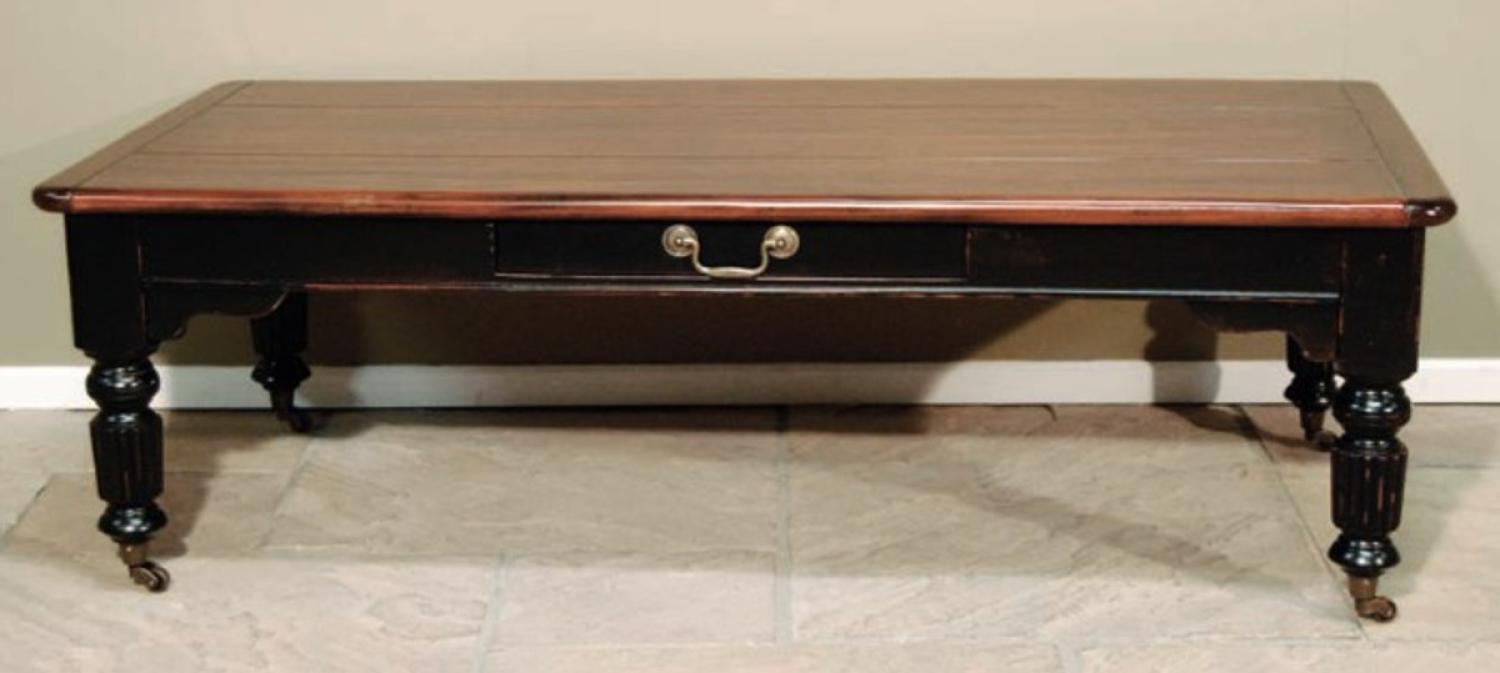 Casa Padrino Couchtisch Antik Stil Couchtisch Schwarz / Braun Antikstil Look 140x70 cm - Tisch Beistelltisch Salon Tisch Barock Landhaus Stil Bild 1