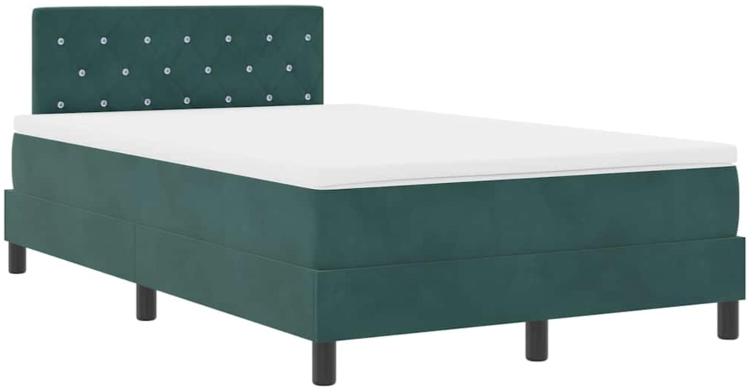 vidaXL Boxspringbett mit Matratze Dunkelgrün 120 x 190 cm Stoff 3339095 Bild 1