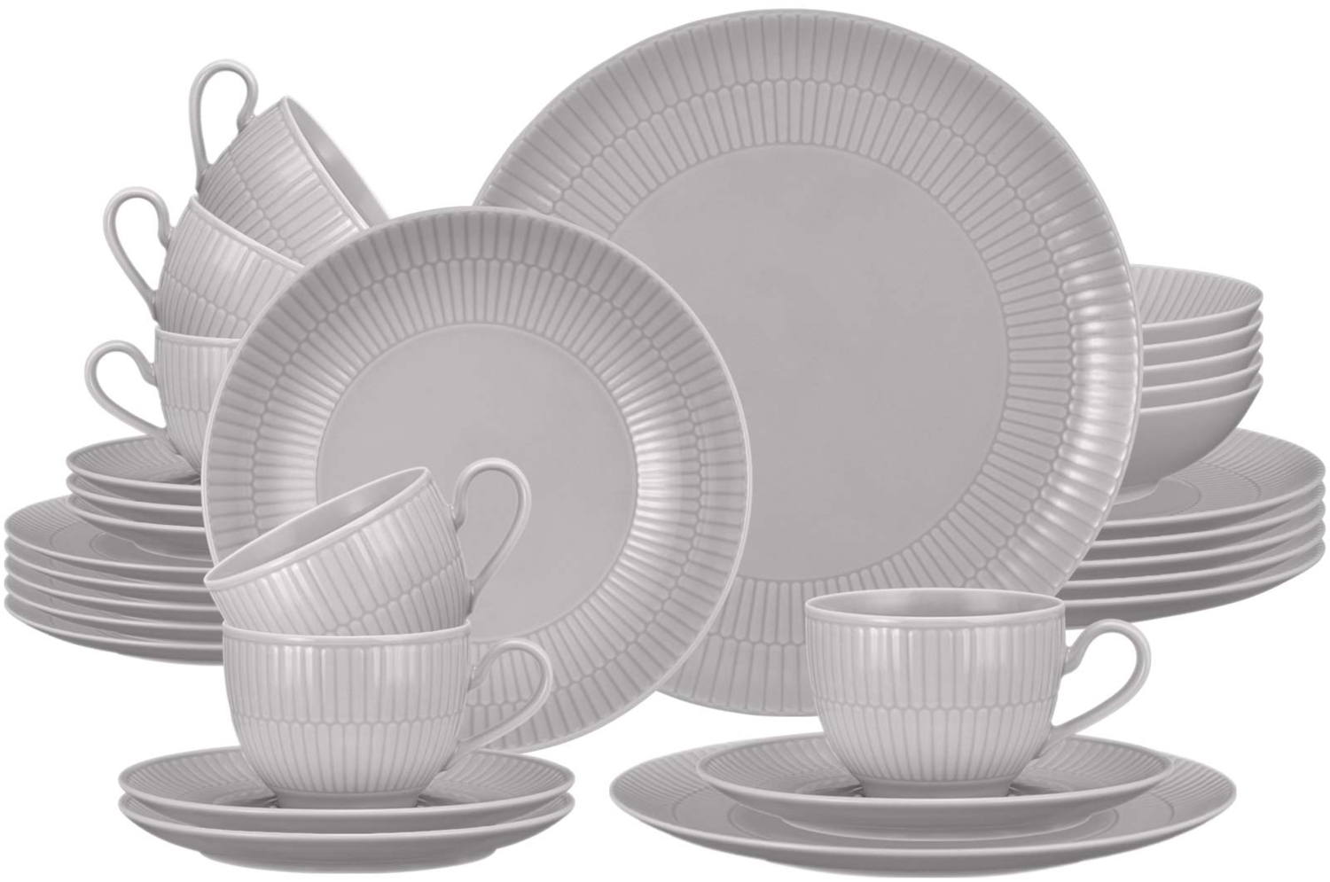Seltmann Weiden Amina Kombi-Service 30-teilig Silbergrau Bild 1