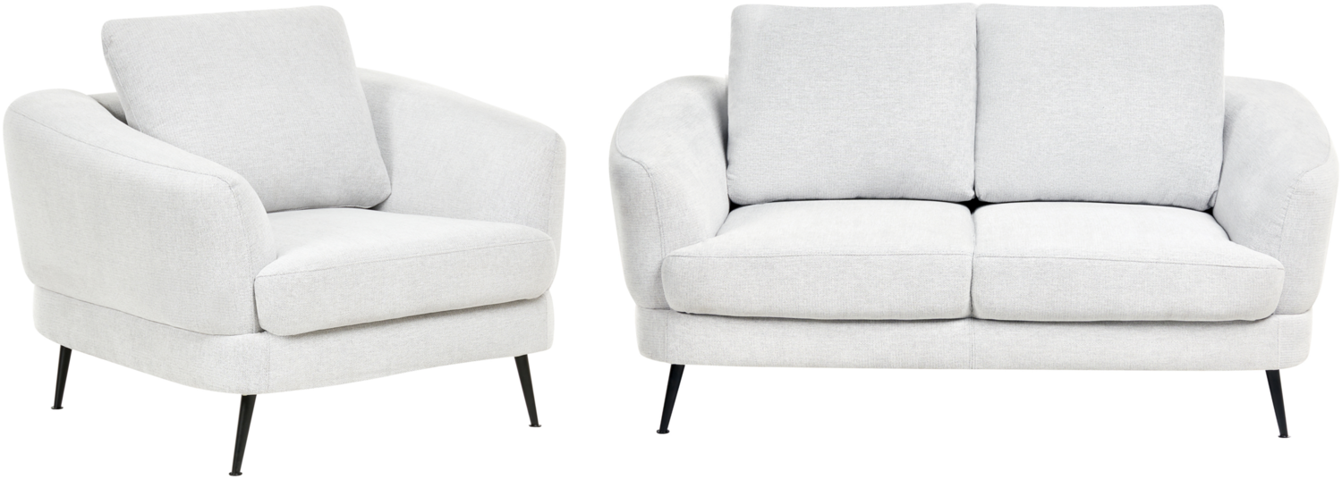 Sofa Set 3-Sitzer KJAER Stoff Cremeweiß Bild 1