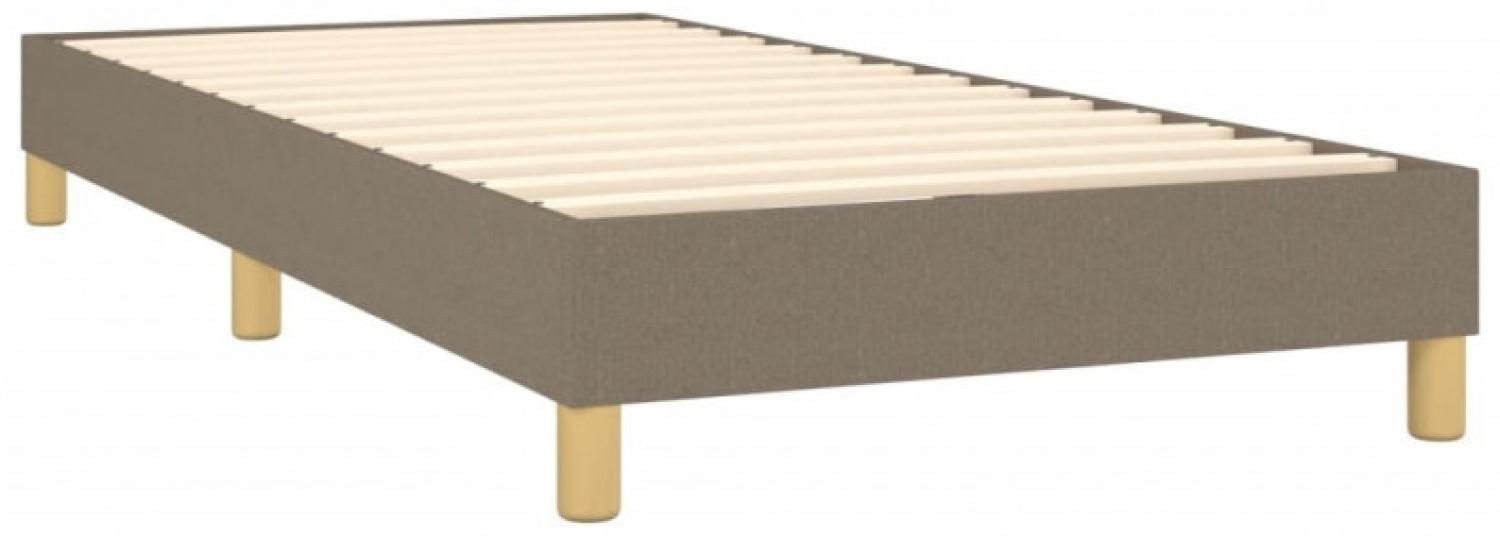 vidaXL Boxspringbett mit Matratze Taupe 100x200 cm Stoff Bild 1