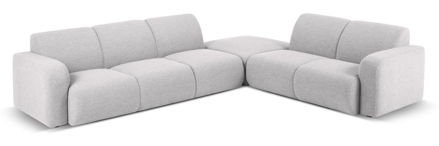 Micadoni Boucle Ecksofa Molino 6-Sitzer Rechts Boucle Hellgrau Bild 1