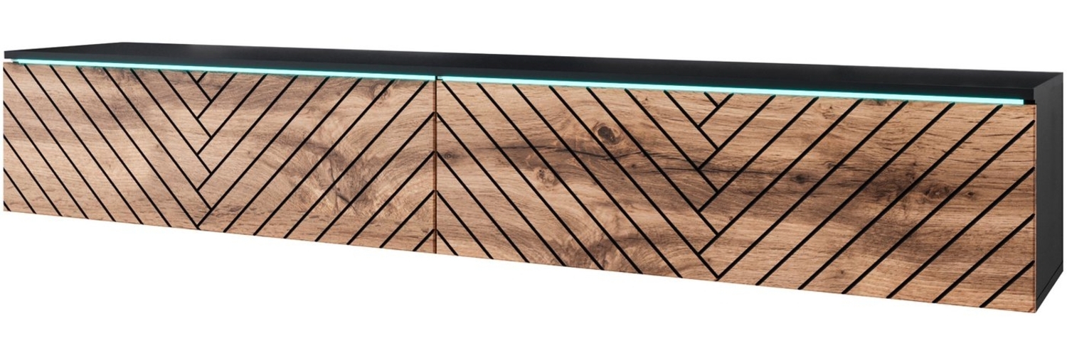 INOSIGN Lowboard Vera, wahlweise mit oder ohne Beleuchtung, gefräste MDF Front mit 3D Effekt, stehend und hängend montierbar Bild 1