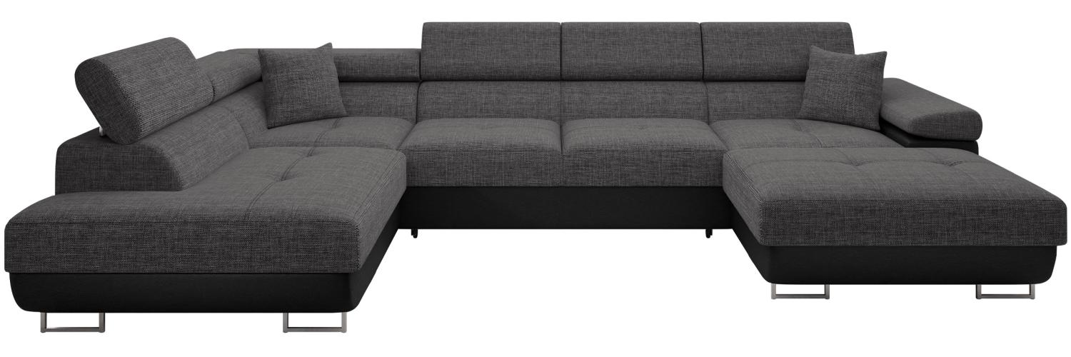 Ecksofa Torezio Bis mit Bettkasten, Schlaffunktion und Einstellbare Kopfstützen (Farbe: Soft 011 + Lux 06, Seite: Links) Bild 1