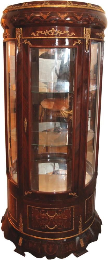 Casa Padrino Barock Vitrine Mahagoni Braun - 88 x 48 x H 183 cm x Vitrinenschrank - Wohnzimmerschnank Bild 1