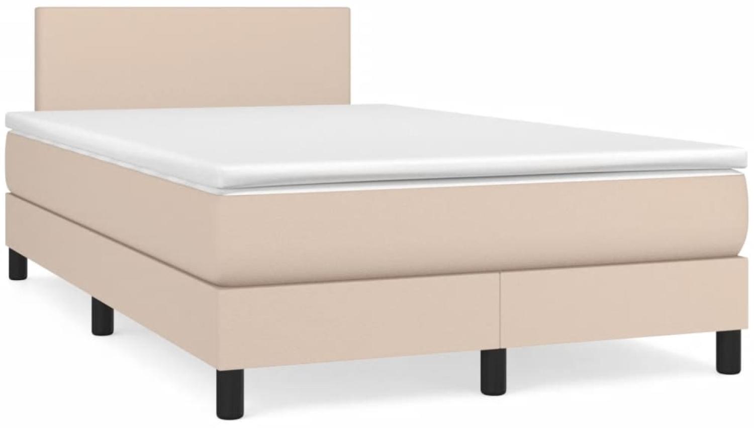 vidaXL Boxspringbett Matratze Cappuccino-Braun 120x190 cm Kunstleder 3269812 Bild 1