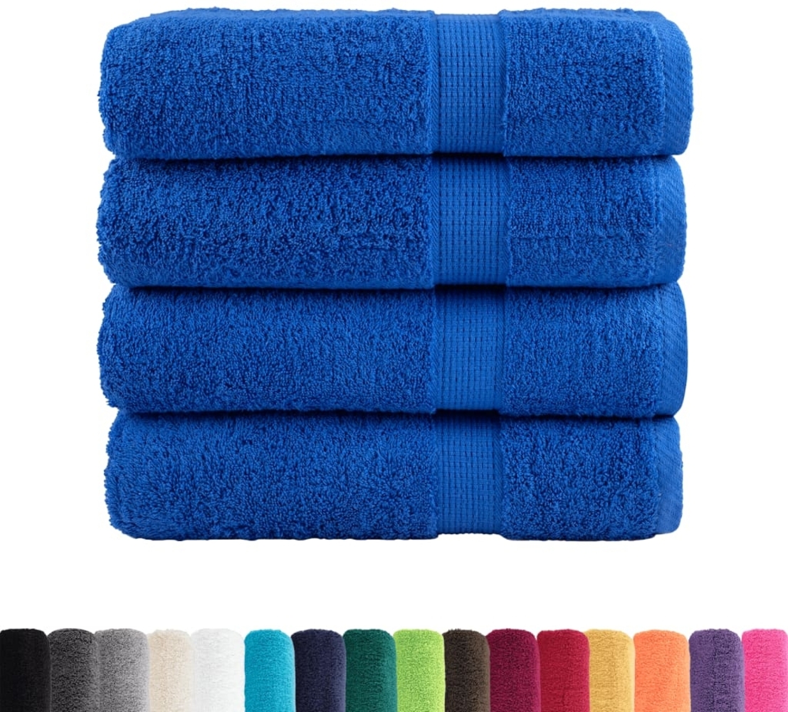 vidaXL Premium Handtücher SOLUND 4 Stk. Blau 50x100 cm 600 g/m² 137186 Bild 1