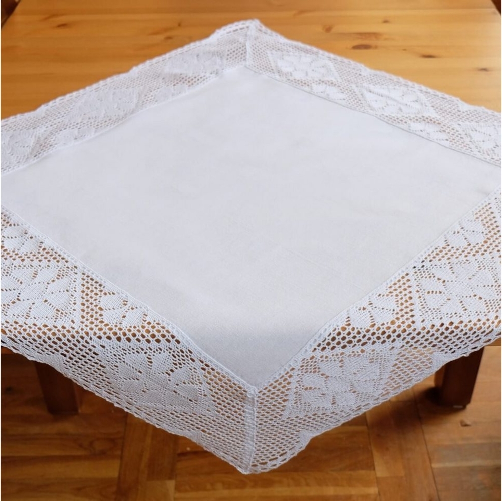 matches21 HOME & HOBBY Tischdecke Tischdecke JANA feine Häkelkante Landhausstil Polyester 85 x 85 cm (1-tlg), Pflegeleicht & waschbar bei 30 °C Bild 1