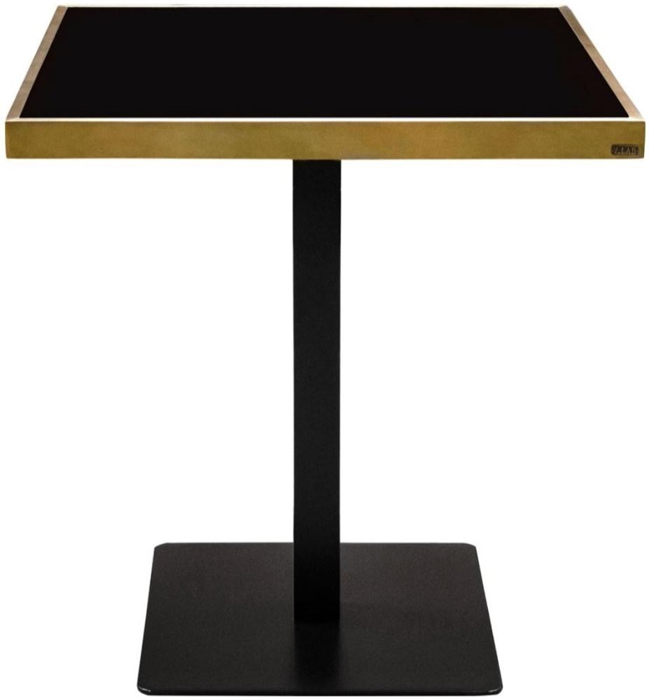 Casa Padrino Luxus Esstisch Schwarz / Gold 70 x 70 x H. 76 cm - Esszimmermöbel Bild 1