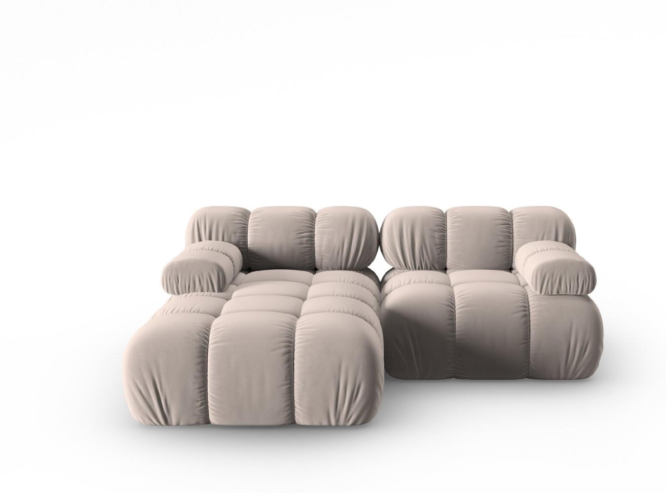 Micadoni Modulares Ecksofa Bellis 3-Sitzer Links Samtstoff Beige Bild 1