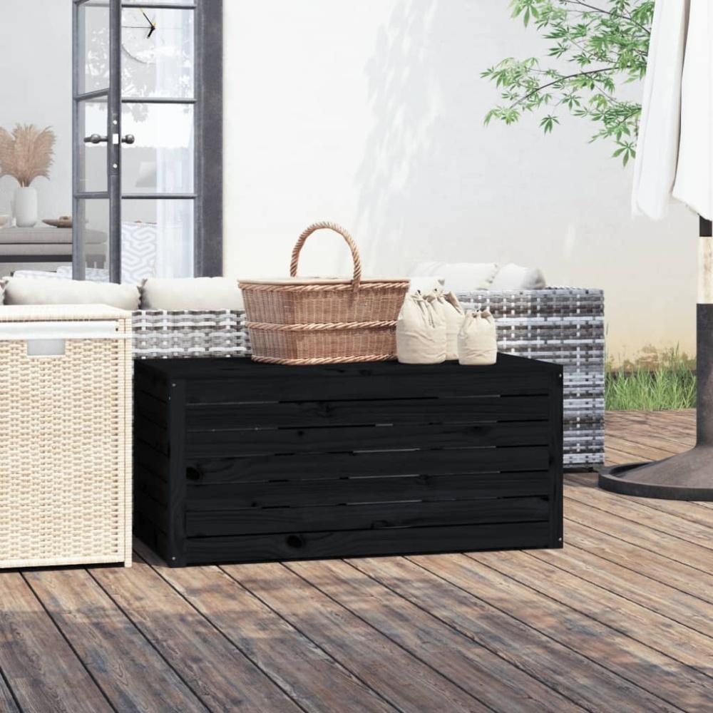 vidaXL Gartenbox Schwarz 101x50,5x46,5 cm Massivholz Kiefer 823952 Bild 1