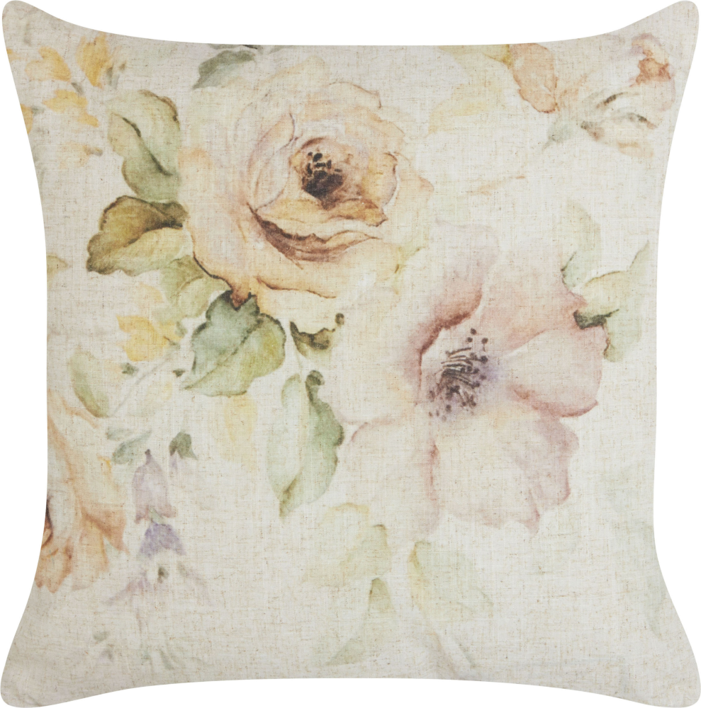 Dekokissen ZAHRIYE 45 x 45 cm Blumenmuster Beige Bild 1