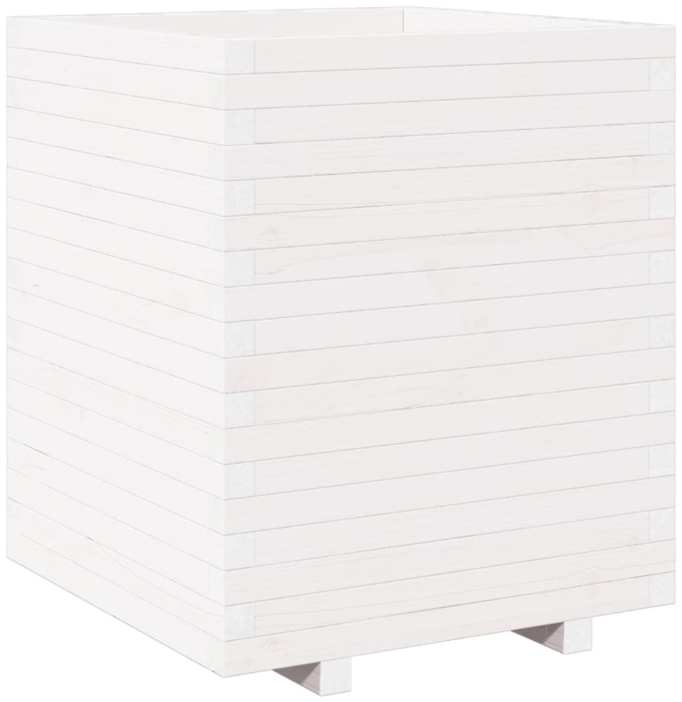 vidaXL Pflanzkübel Weiß 60x60x72,5 cm Massivholz Kiefer 3282580 Bild 1