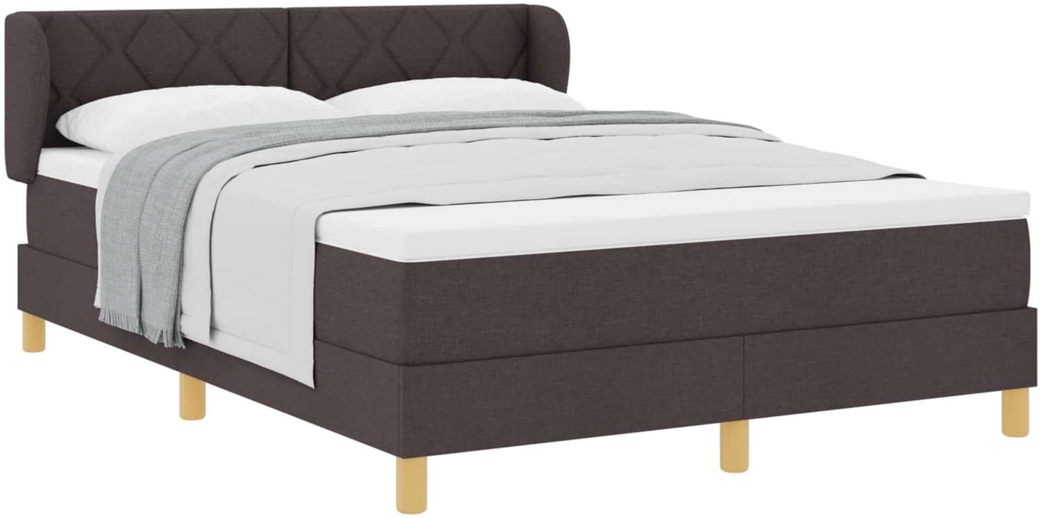 vidaXL Boxspringbett mit Matratze Dunkelbraun 140 x 200 cm Stoff 3340279 Bild 1