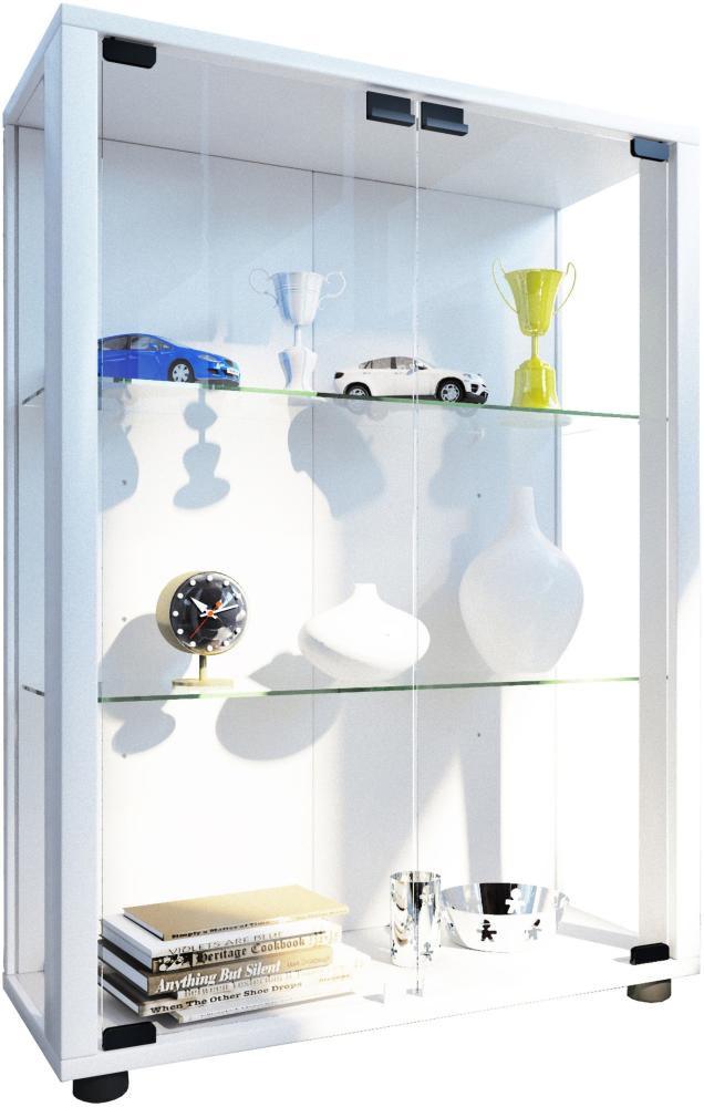 Vitrinenschrank Glas Sammler Vitrine Standvitrine Wohnzimmer Schrank weiß Bild 1