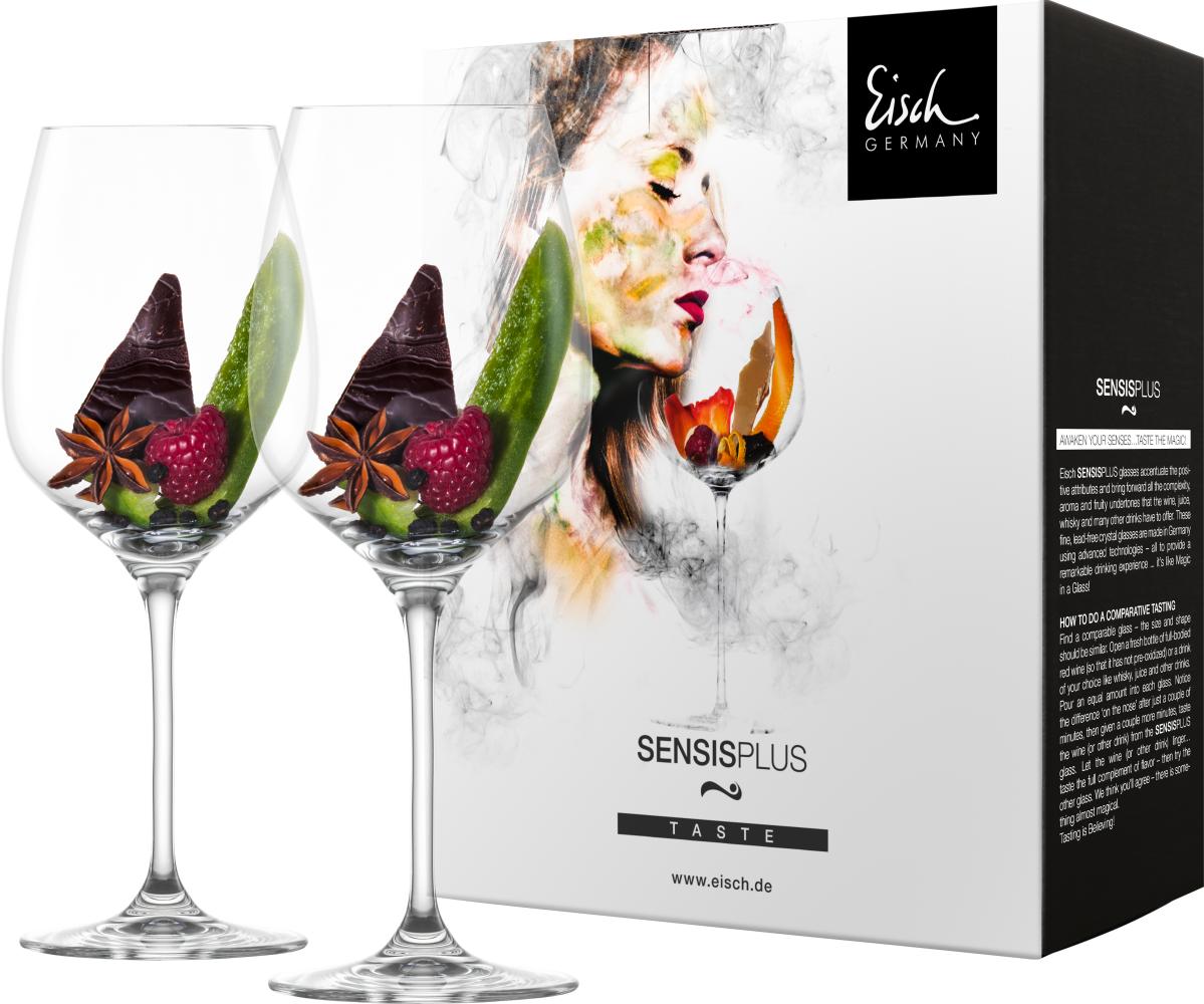 Eisch Superior 500/2 Sensis plus Rotwein 2er Set mit Glaspoliertuch, 2 Gläser im 4 farb. Geschenkkarton 25005020 500/2 + 30094202 942/2 Bild 1