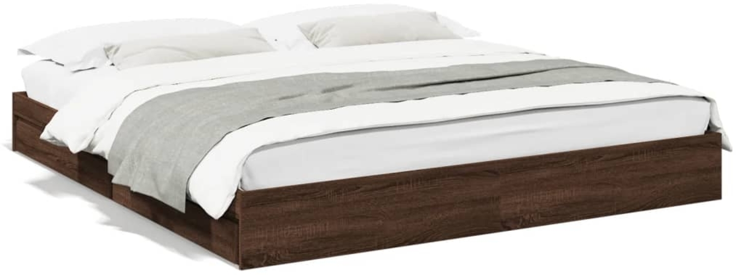 vidaXL Bettgestell mit Schubladen Braun Eichen-Optik 200x200 cm 3280635 Bild 1