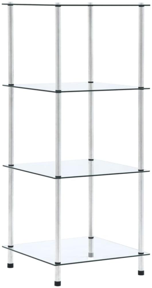 vidaXL Regal mit 4 Ablagen Transparent 40x40x100 cm Hartglas 249505 Bild 1