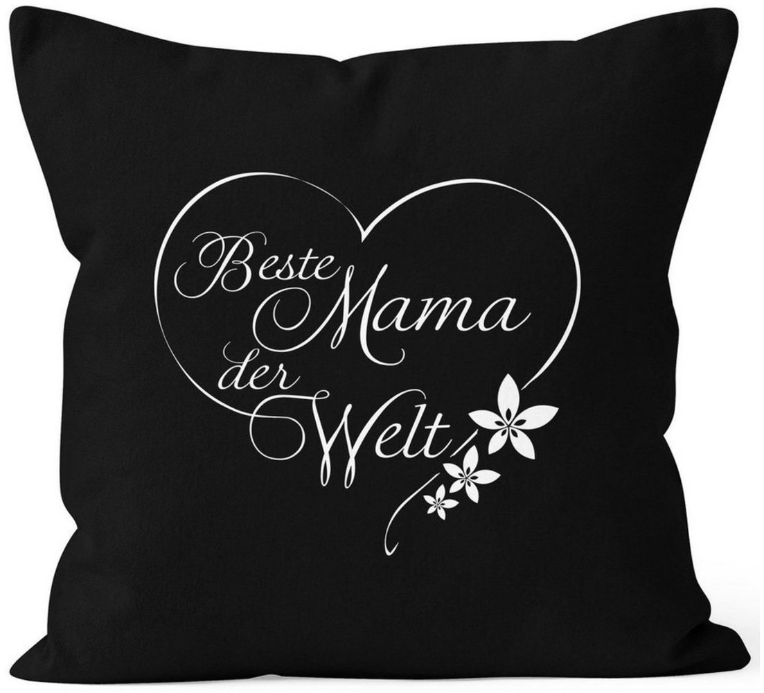 MoonWorks Dekokissen Kissenbezug Beste Mama der Welt Geschenk für Mutter Muttertag 40x40 Baumwolle MoonWorks® Bild 1