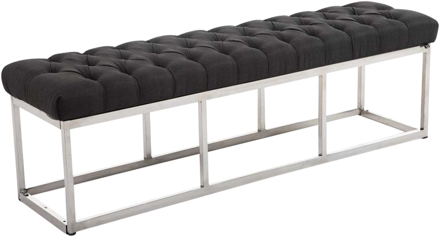 CLP Sitzbank Amun Stoff mit Edelstahlgestell,dunkelgrau 150 cm Bild 1