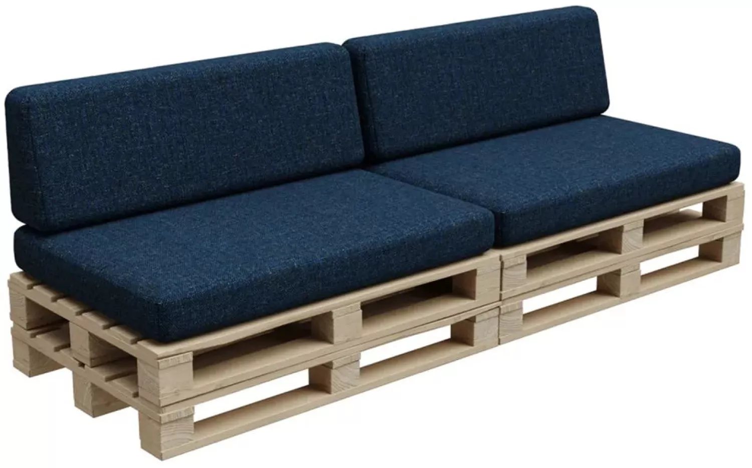 Gutekissen®, Palettenkissen, Palletenpolster, Gartenkissen, Palettenauflagen, Sofa, Kissen, Polster, Auflagen Indoor Outdoor PFBG (2X Set (120x80 + 120x35), Dunkelblau) Bild 1