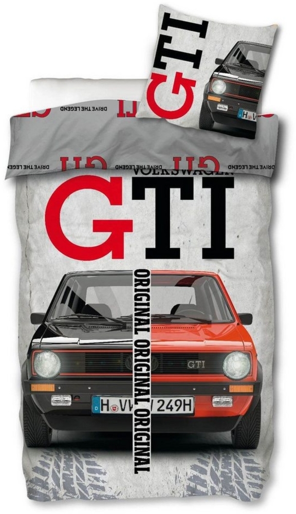 SkyBrands Bettwäsche VW Golf 1 GTI - Wende-Bettwäsche-Set, Volkswagen 135x200 & 80x80, Baumwolle, 100% Baumwolle Bild 1