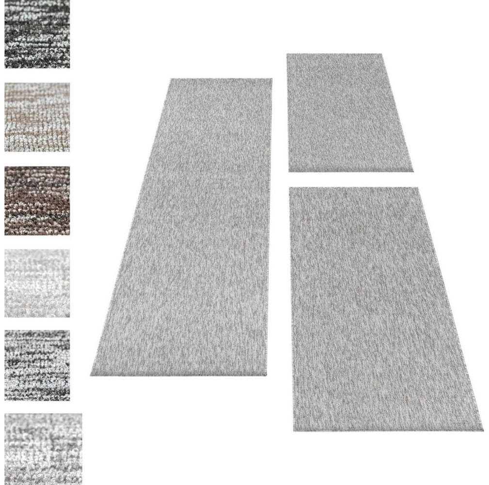 Carpettex Kurzflor-Bettumrandung Unicolor - Einfarbig, Höhe 7 mm, (Bett-Set, 3-tlg, Bettvorlage), Schlafzimmer Teppich Bettumrandung Läufer Set 3 teilig Bild 1