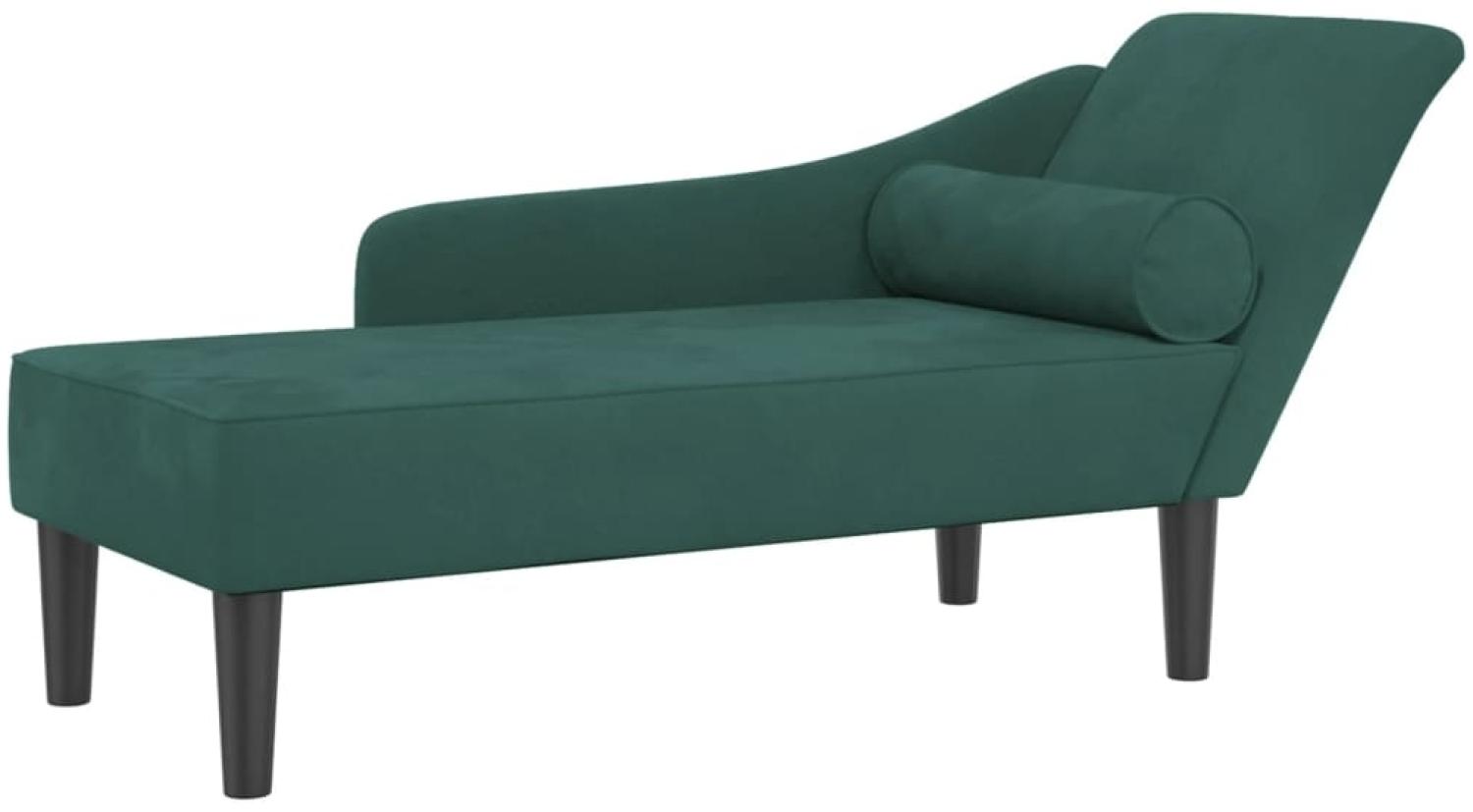 vidaXL Chaiselongue mit Kissen Dunkelgrün Samt Bild 1