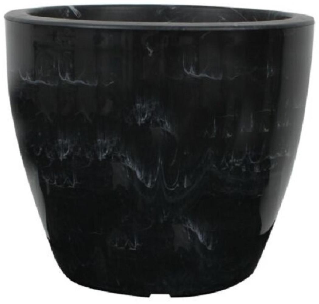 Centi Kunststoff Pflanzkübel LINEA Onyx d= 20 cm H= 17 cm anhrazit Marmor-Optik Bild 1