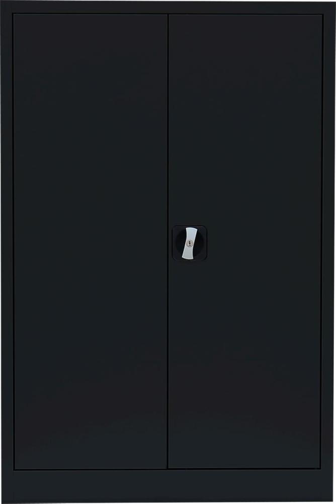 Stahl-Aktenschrank Metallschrank abschließbar Büroschrank Stahlschrank Schwarz 120 x 80 x 38,3cm 530299 Bild 1