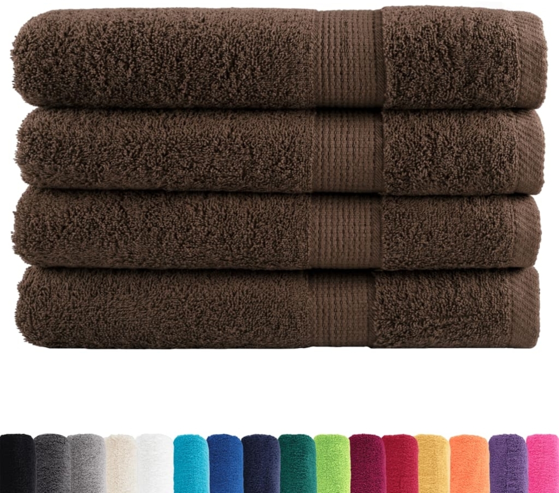 vidaXL Premium-Handtücher SOLUND 4 Stk. Braun 100x200 cm 600 g/m² 137246 Bild 1