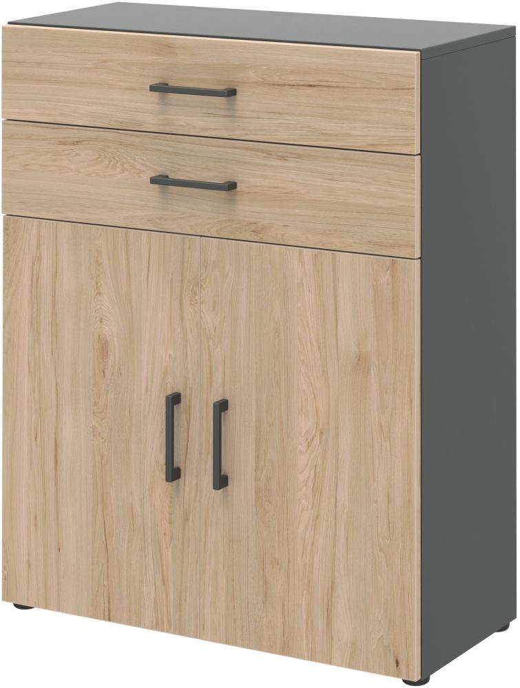 Aktenschrank IV - 2 Fächer, 2 Schubkästen - Anthrazit/Hickory Bild 1