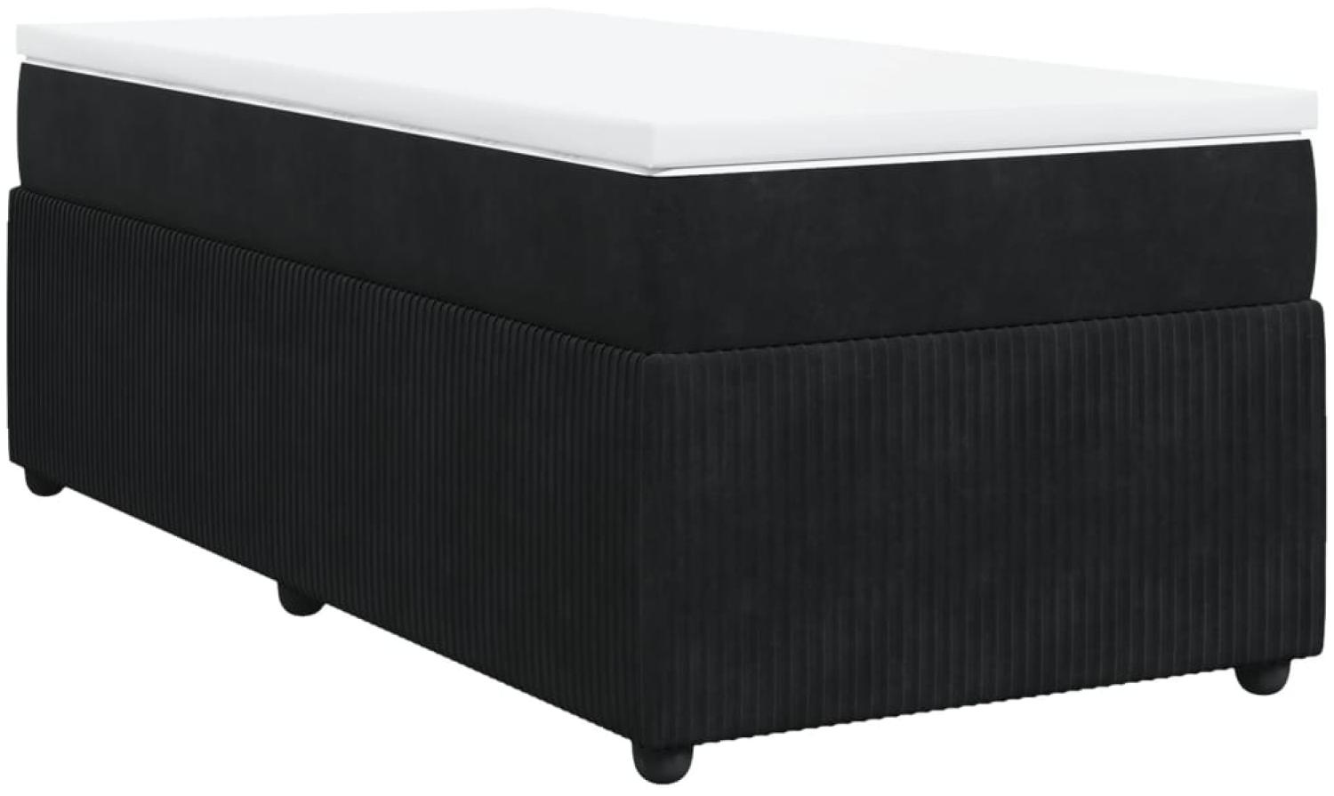 vidaXL Boxspringbett mit Matratze Schwarz 100x200 cm Samt 3285622 Bild 1