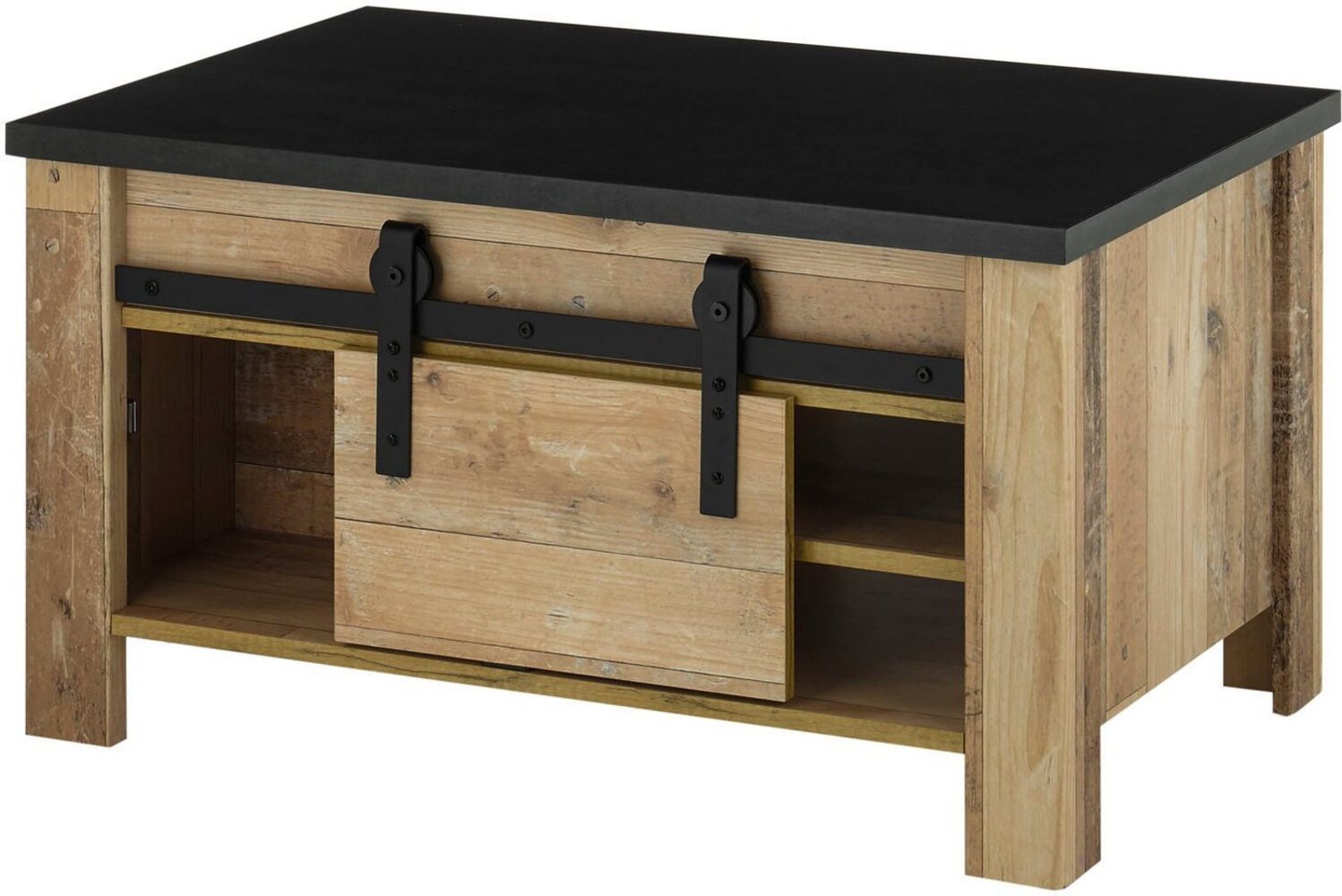 Home affaire Couchtisch SHERWOOD, modernes Holz Dekor, mit Scheunentorbeschlag aus Metall, Breite 93 cm Bild 1