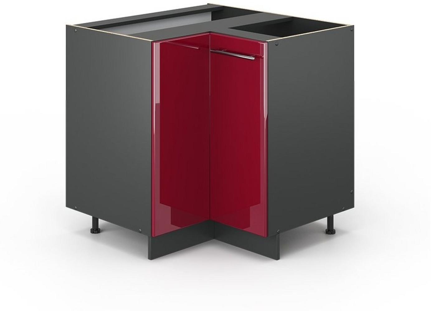 Vicco Eckunterschrank 87 cm Küchenschrank Hängeschrank Küchenzeile Fame-Line (Bordeaux Hochglanz) Bild 1