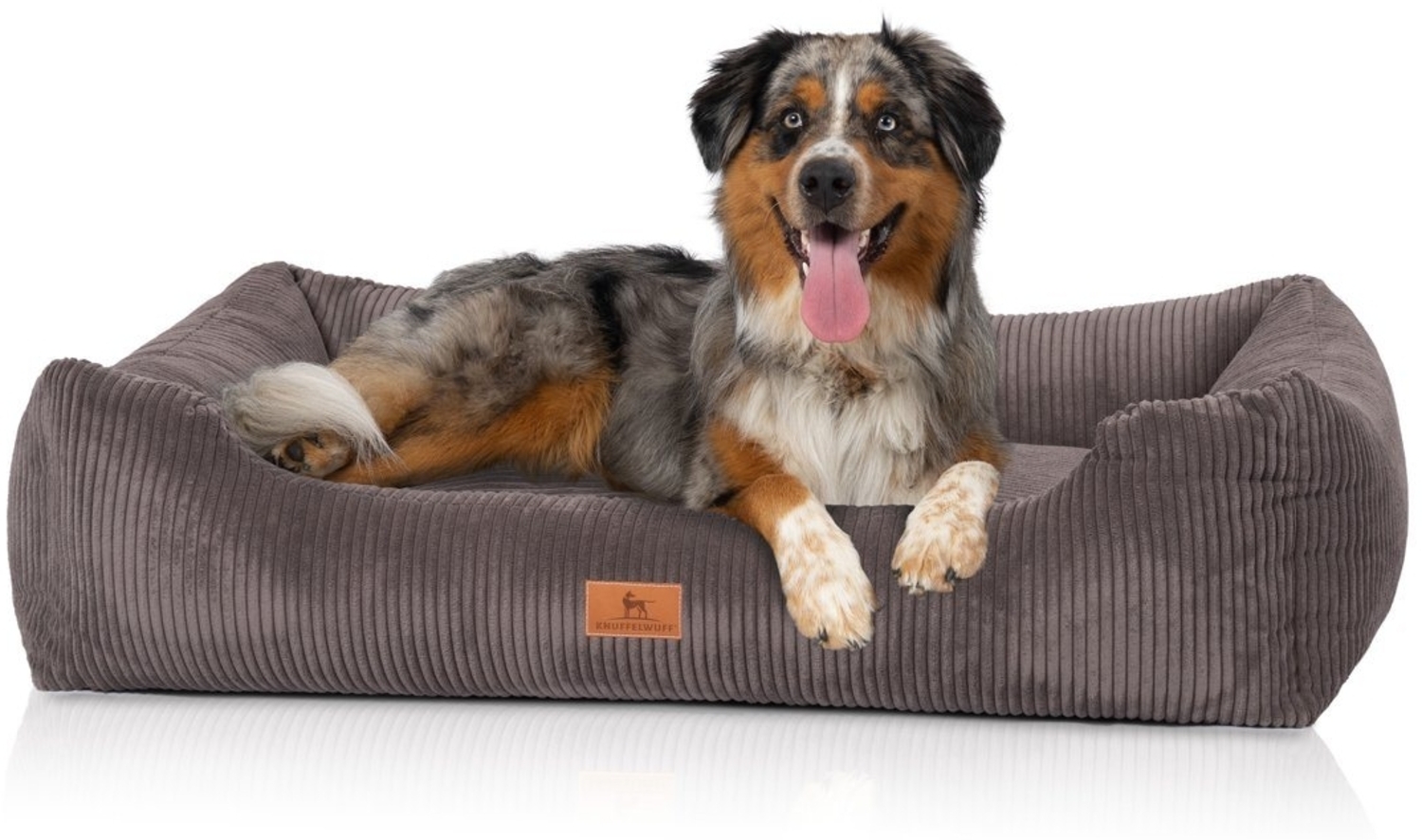 Knuffelwuff Tierbett Hundebett aus Cord Olivia, Schaumstoffflocken Bild 1