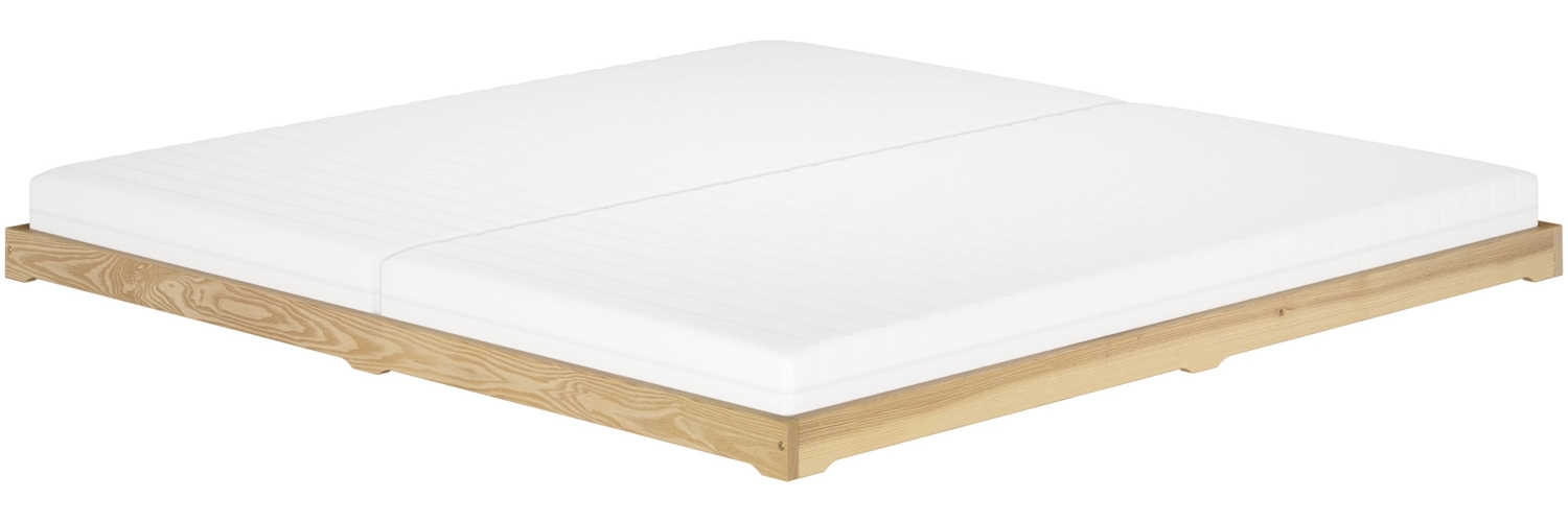 Extra großes und niedriges Futonbett 200x200 Holzbett Esche geölt Rollrost und Matratze inkl. Bild 1